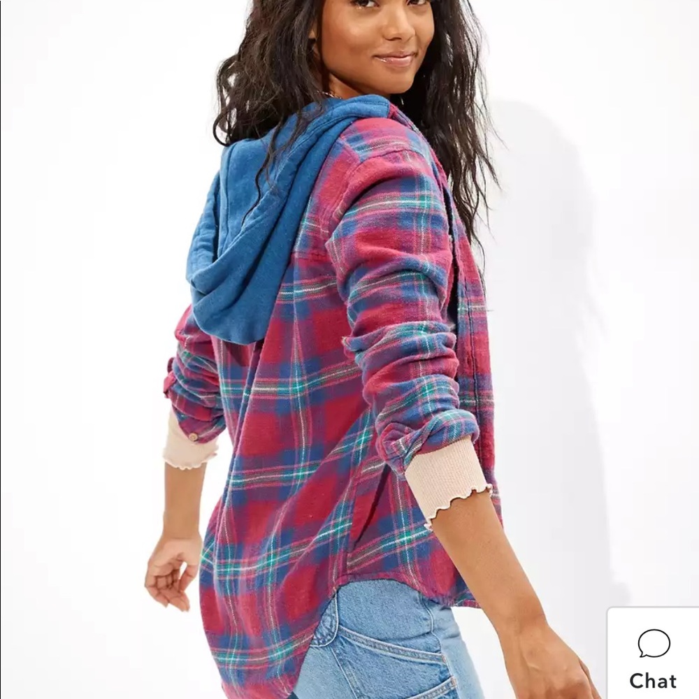 Brand new with tags American eagle oversize flannel with hood